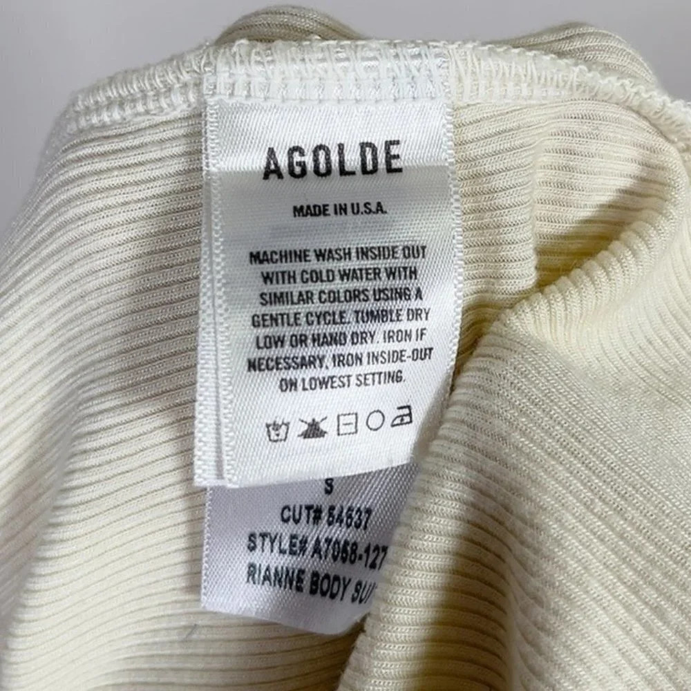 Agolde Rianne Ribbed Yellow Bodysuit - Picture 8 of 12